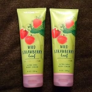 BBW lot of 2 wild strawberry leaf body cream